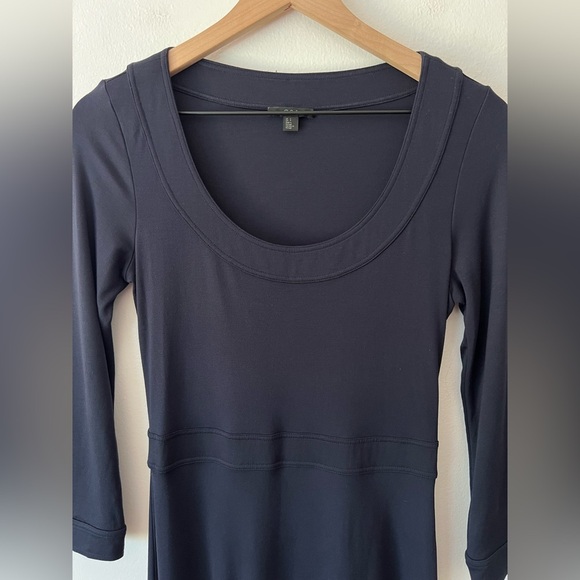 COS Navy Scoop Neck Midi Dress - Picture 3 of 4